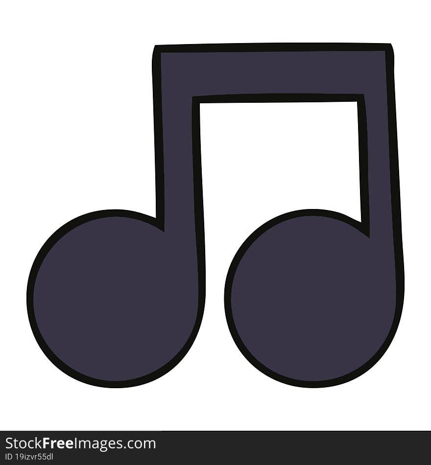 cute cartoon of a musical note. cute cartoon of a musical note