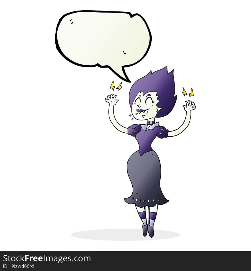 Speech Bubble Cartoon Vampire Girl