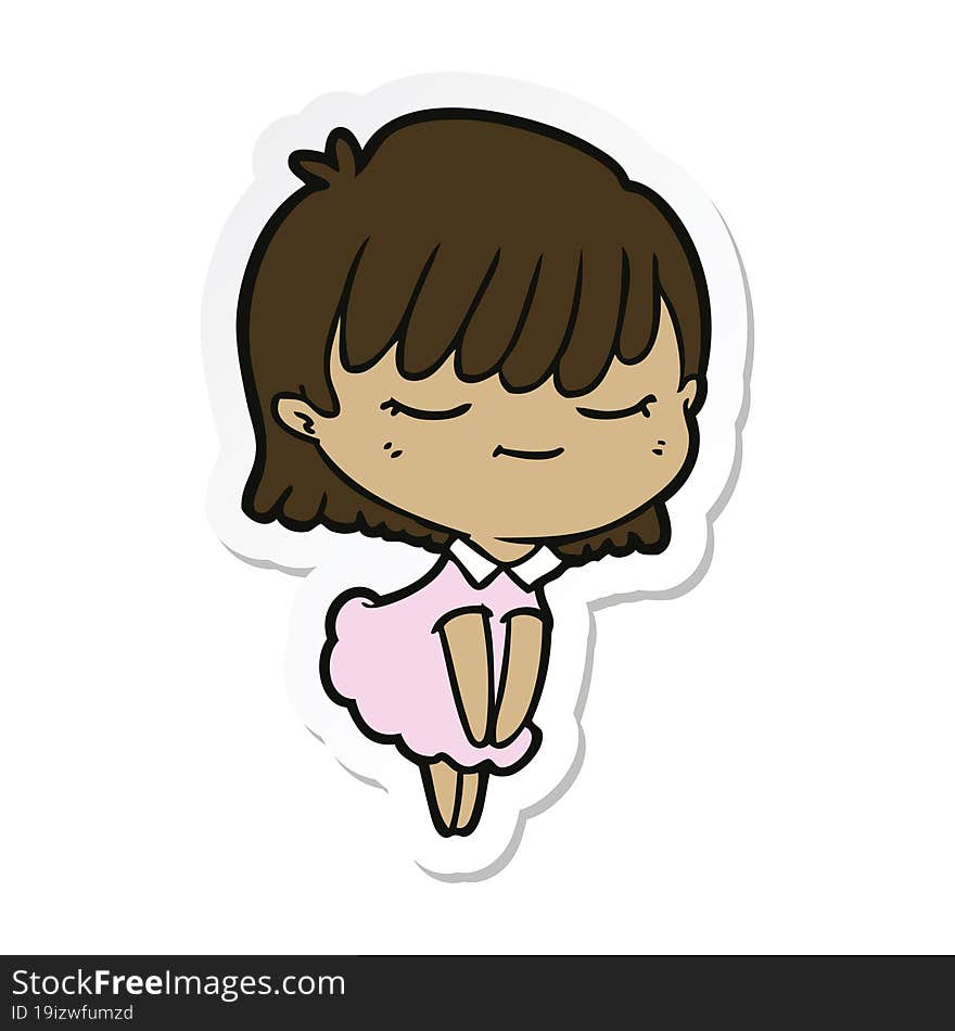 sticker of a cartoon woman