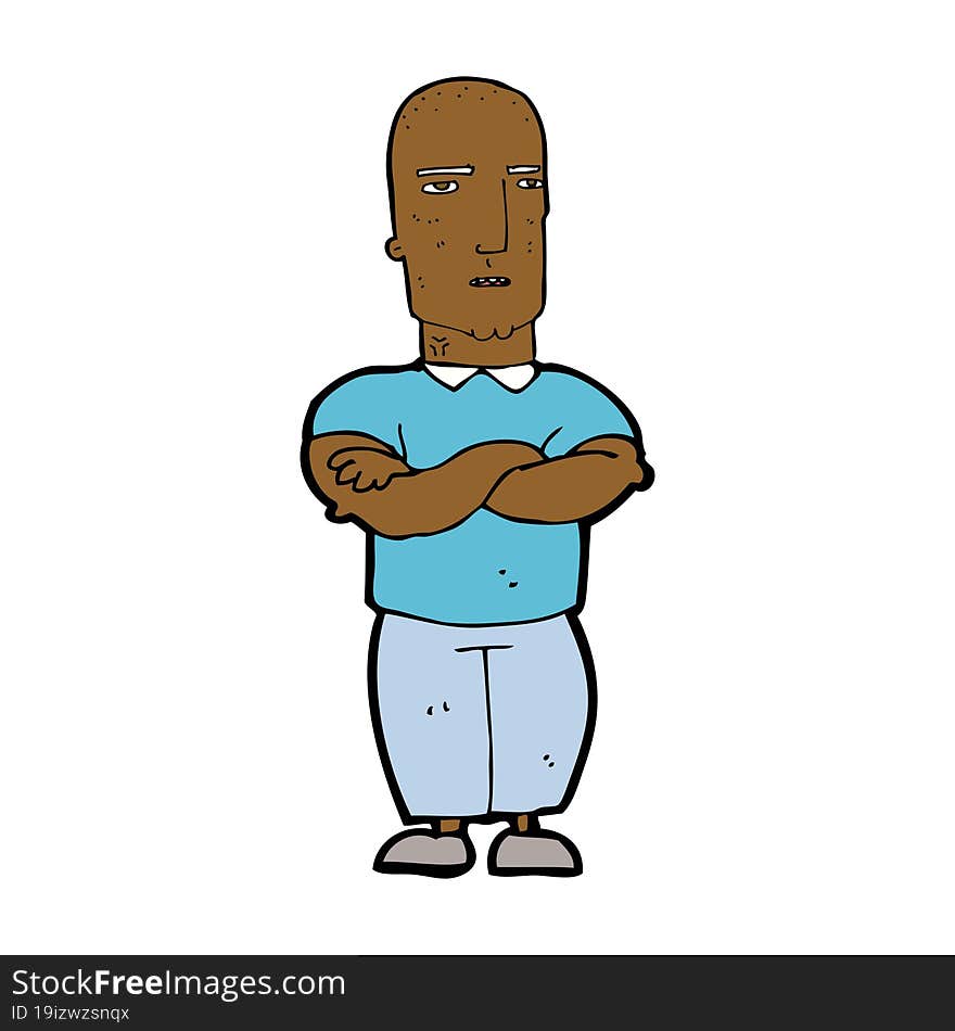 cartoon annoyed bald man