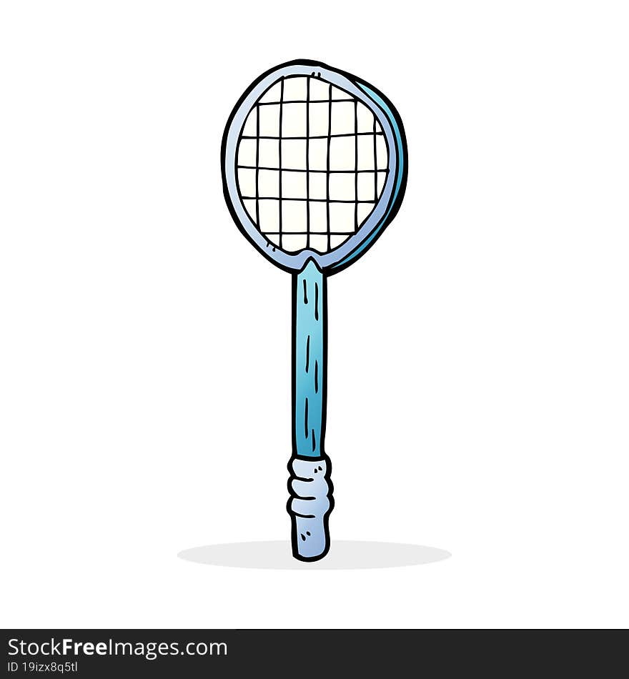 cartoon old tennis racket