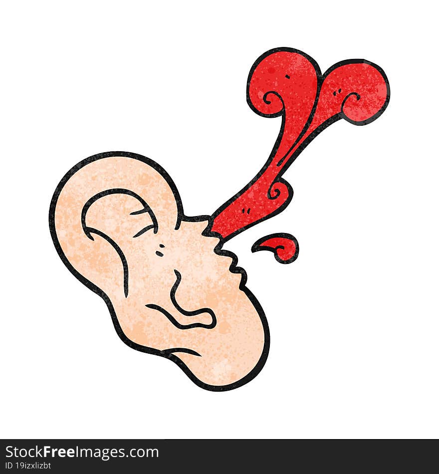 freehand drawn texture cartoon severed ear