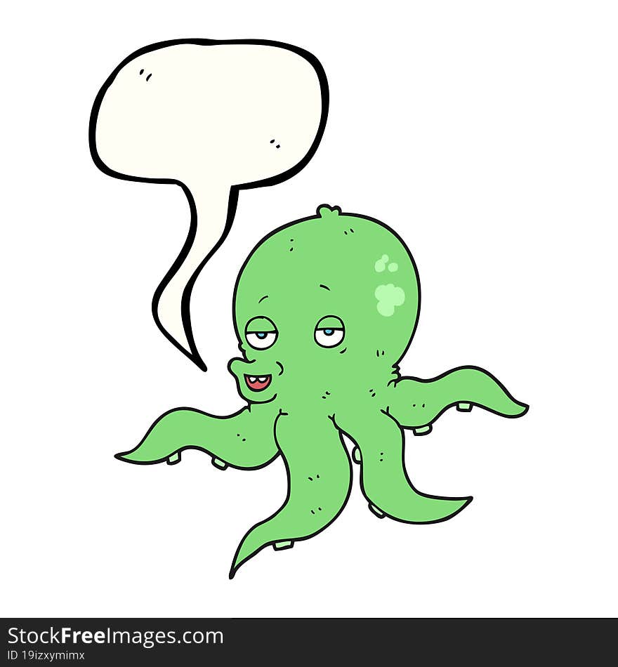 speech bubble cartoon octopus