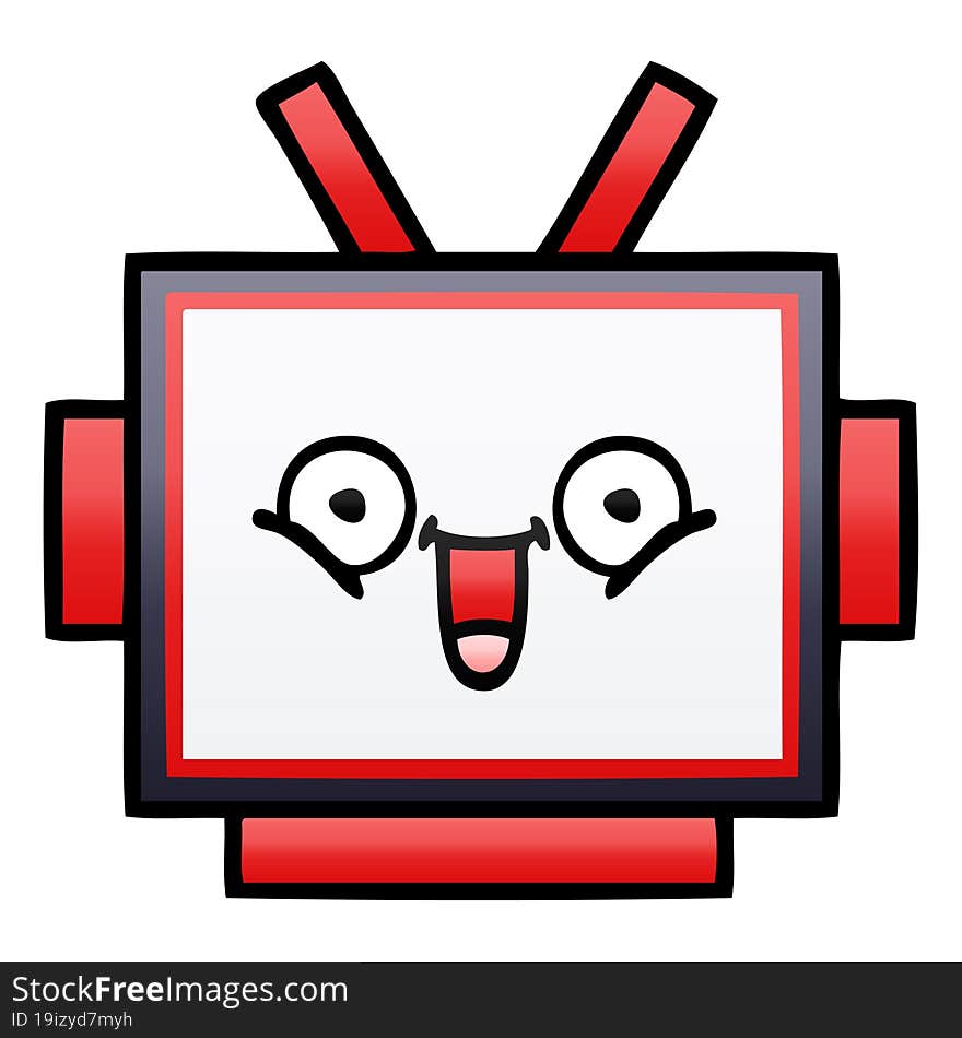 gradient shaded cartoon robot head