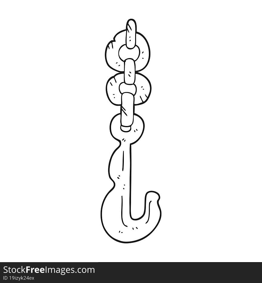 Black And White Cartoon Hook And Chain