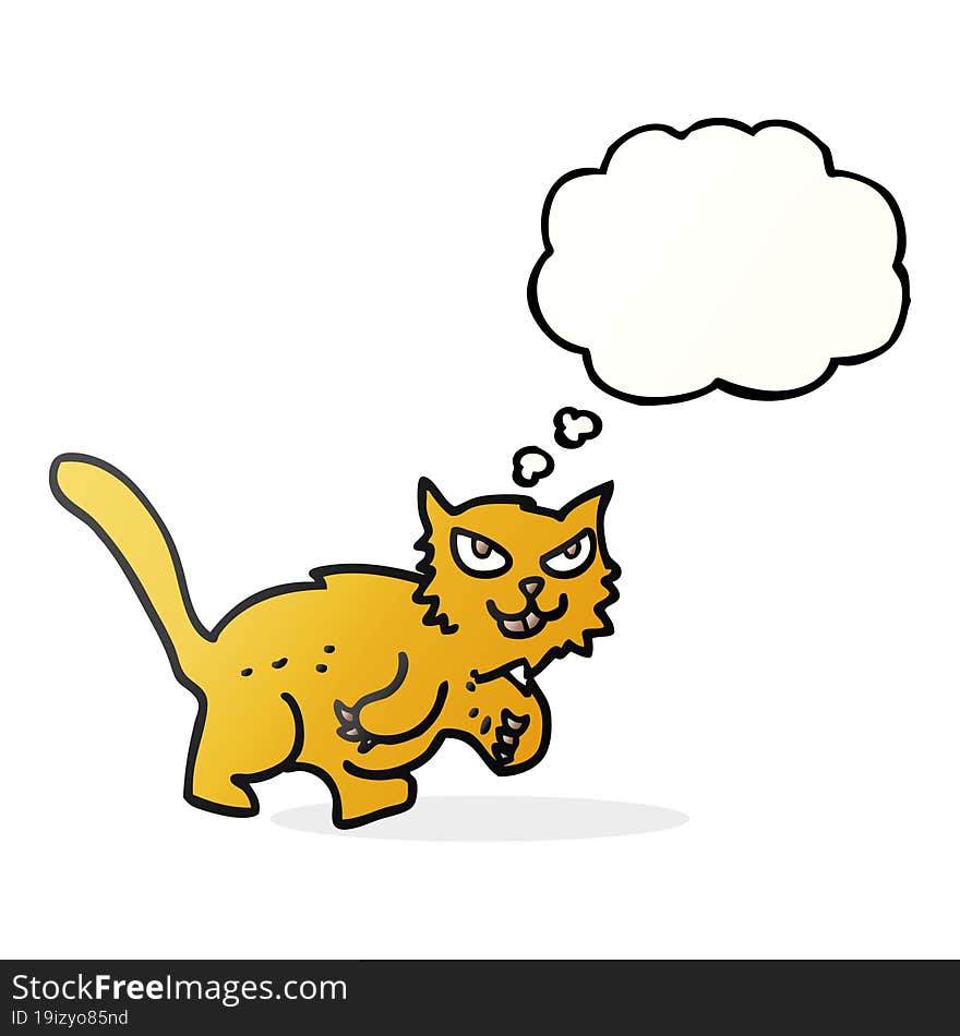 thought bubble cartoon cat