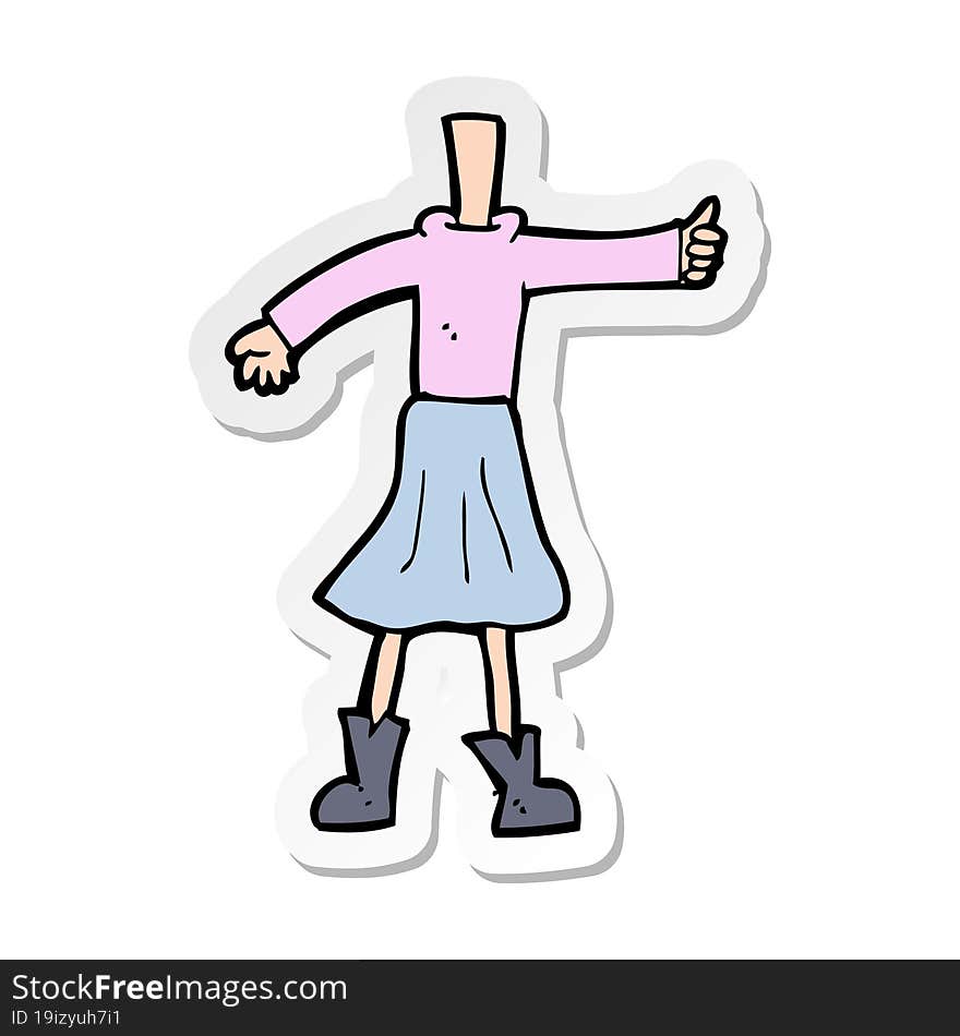 sticker of a cartoon female body