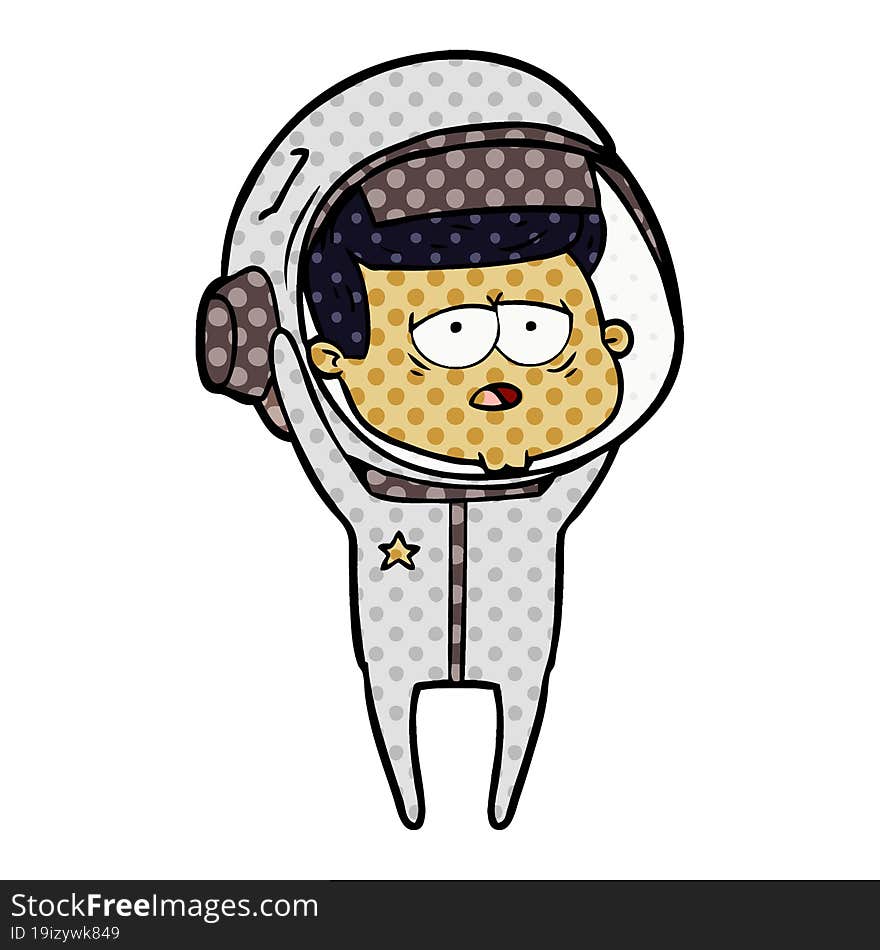 cartoon tired astronaut. cartoon tired astronaut