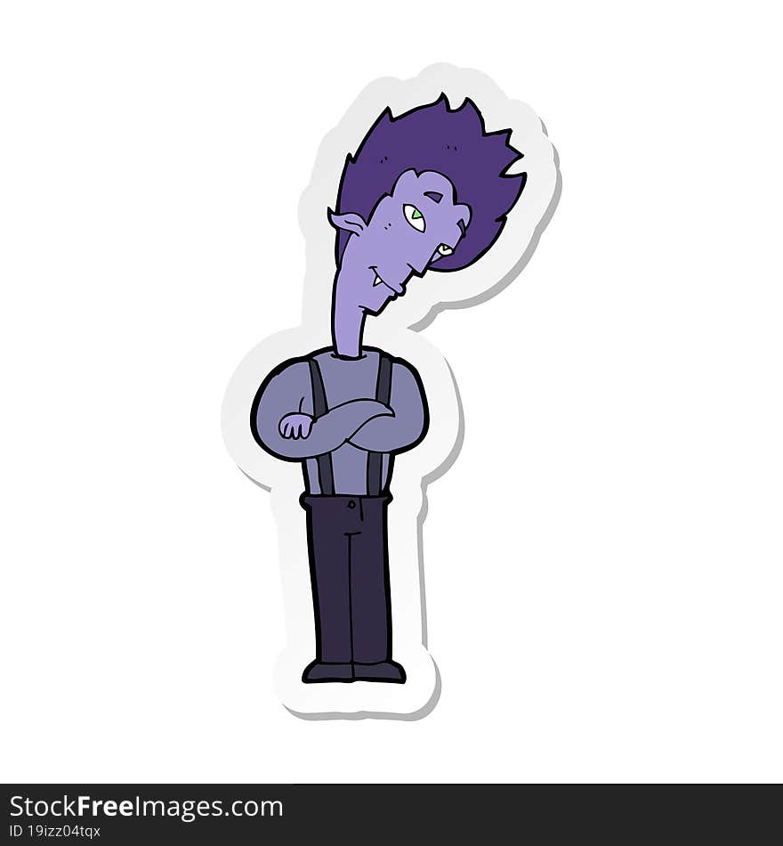 sticker of a cartoon vampire