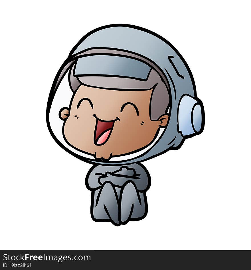 happy cartoon astronaut. happy cartoon astronaut