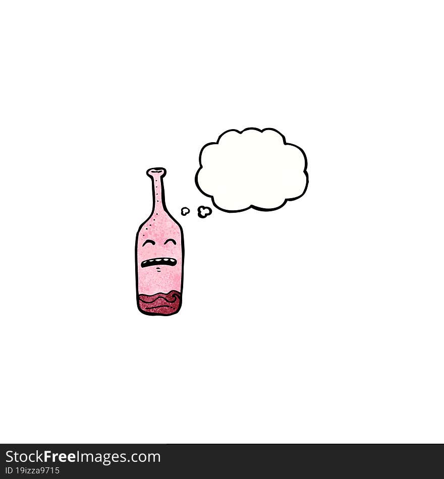 red wine bottle with speech bubble