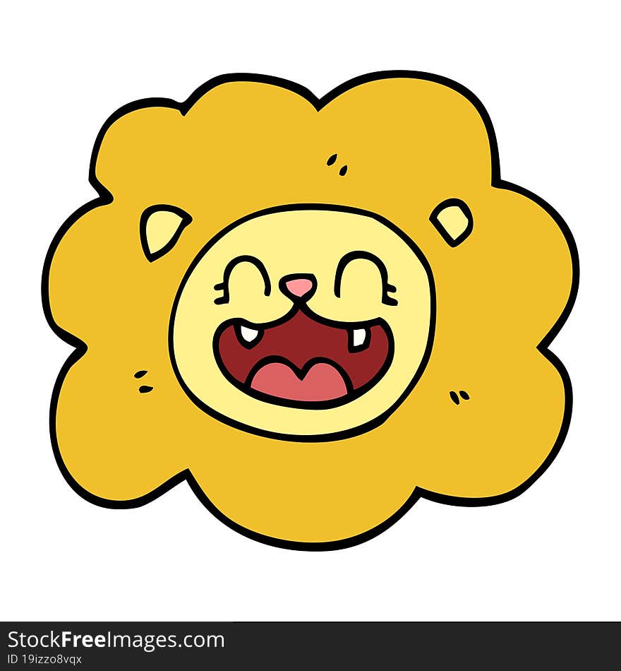 cartoon doodle lion