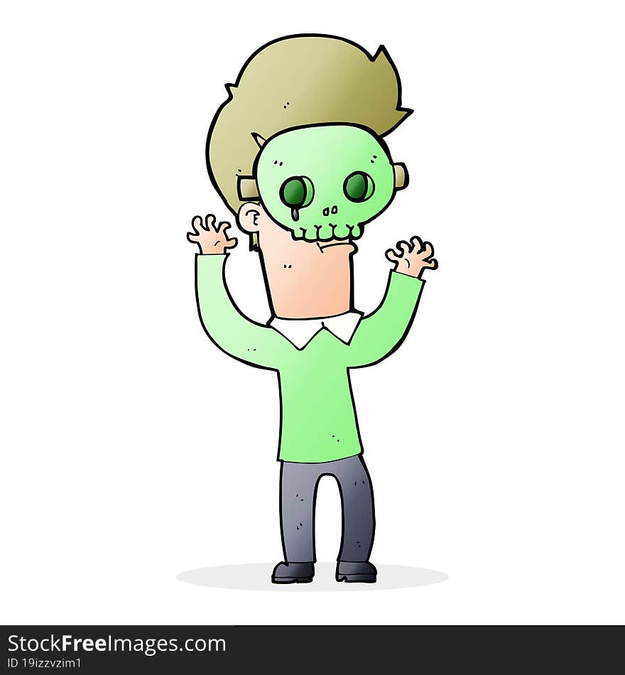 Cartoon Man In Skull Mask