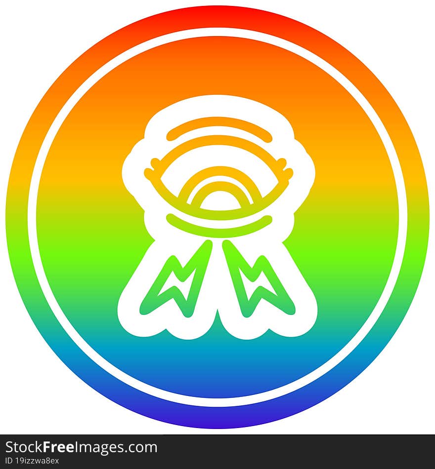 mystic eye circular icon with rainbow gradient finish. mystic eye circular icon with rainbow gradient finish