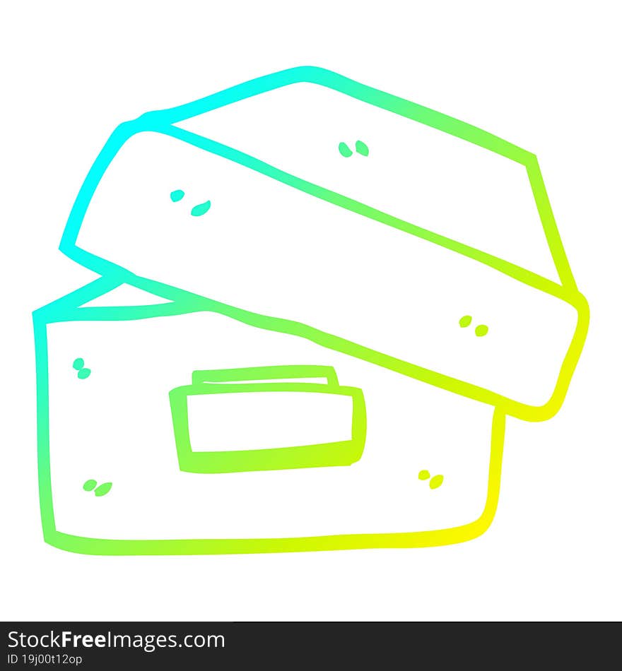 cold gradient line drawing cartoon old filing box