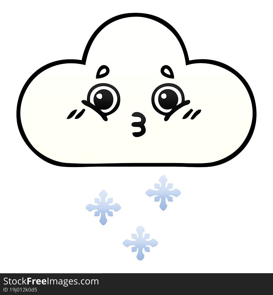 Gradient Shaded Cartoon Snow Cloud