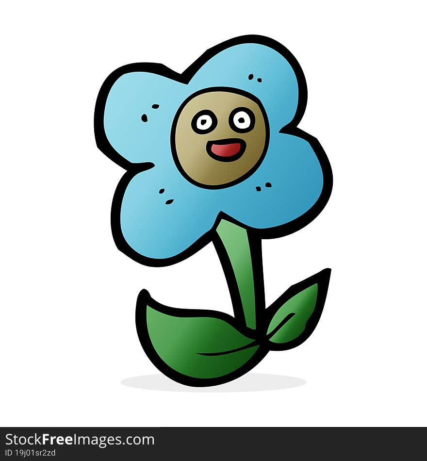 cartoon flower with face