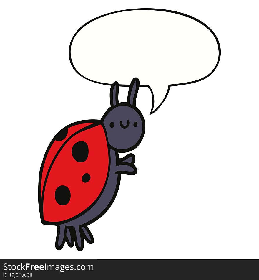 cartoon ladybug and speech bubble