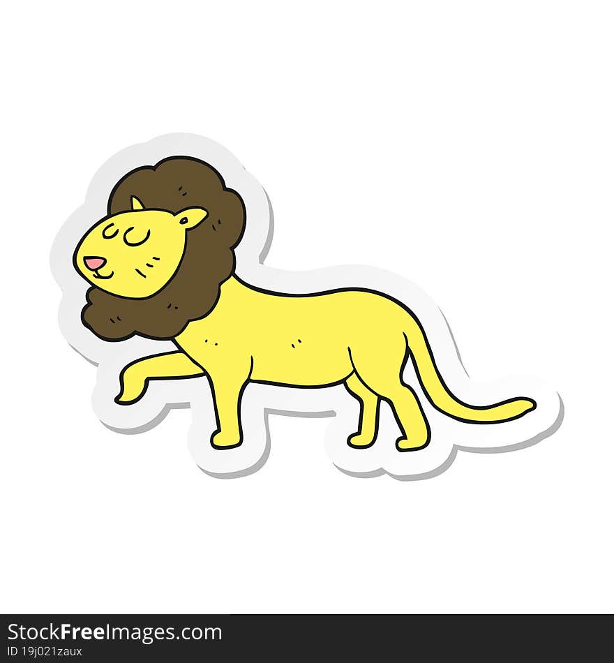 sticker of a cartoon lion