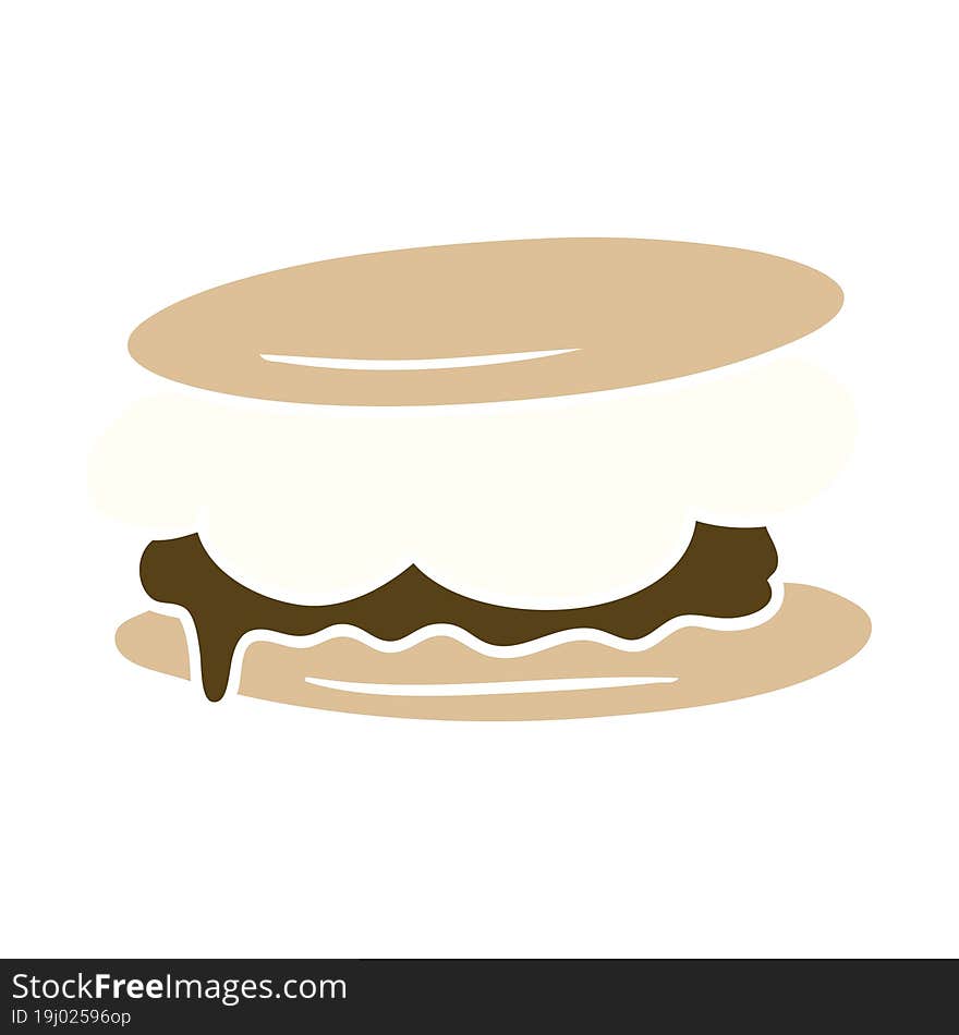 Smore Flat Color Style Cartoon