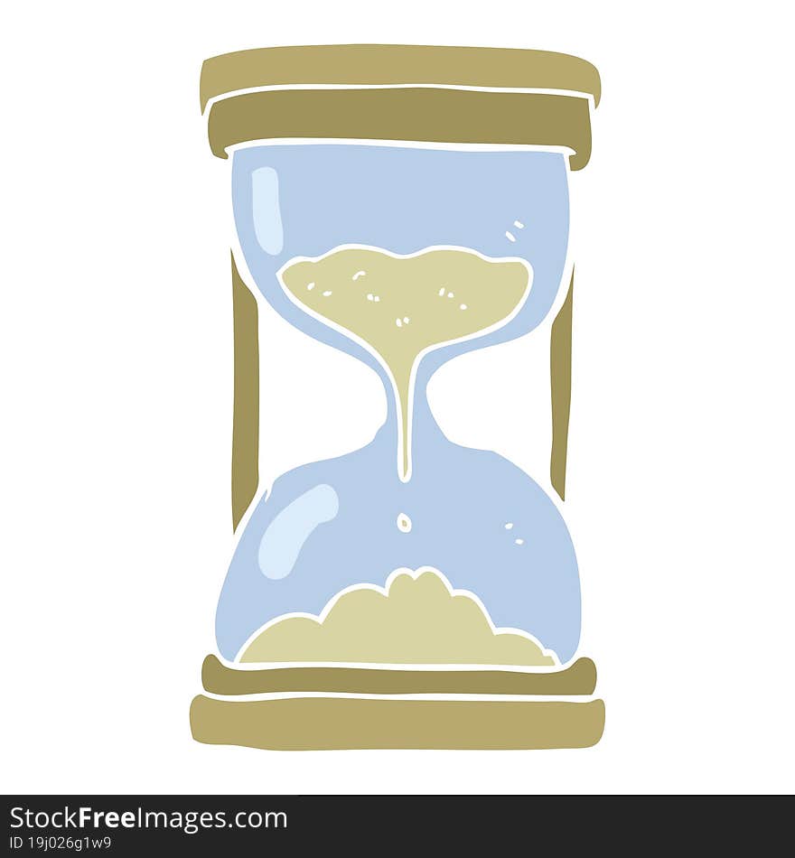 Flat Color Illustration Of A Cartoon Timer