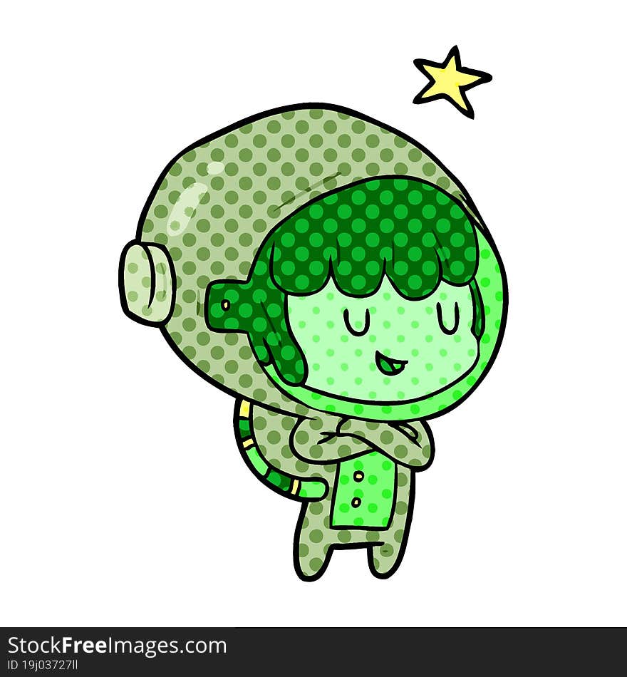 cartoon female future astronaut in space suit. cartoon female future astronaut in space suit