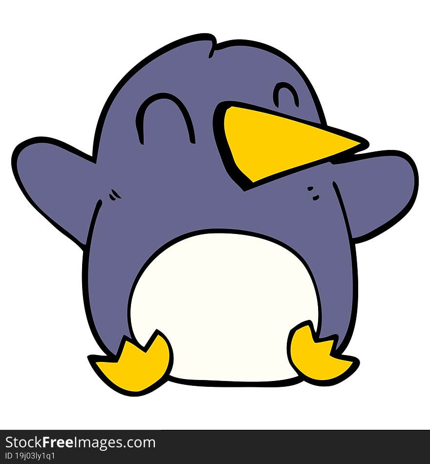 Cartoon Doodle Christmas Penguin