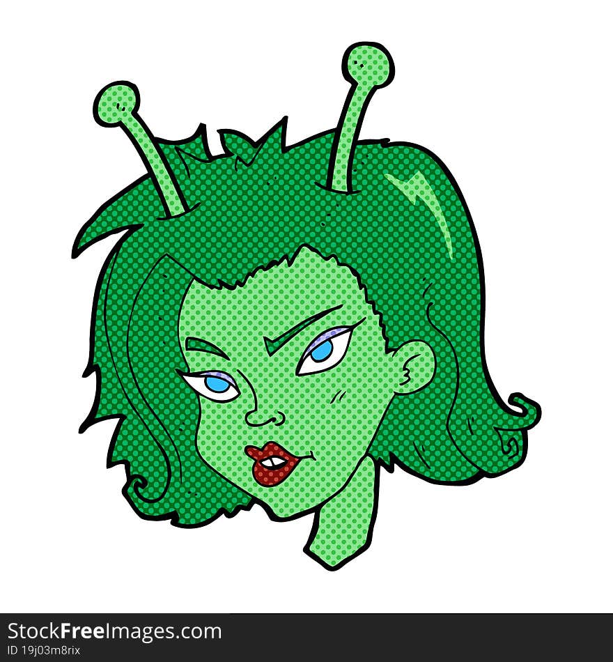 Cartoon Alien Woman