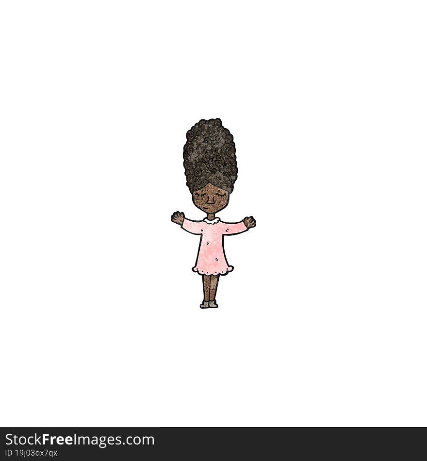 Cartoon Woman With Bee Hive Hair Style