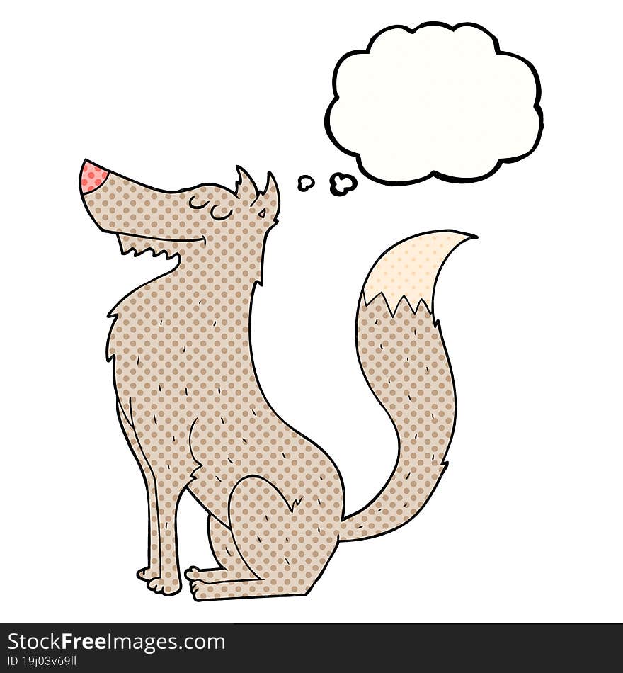 thought bubble cartoon wolf