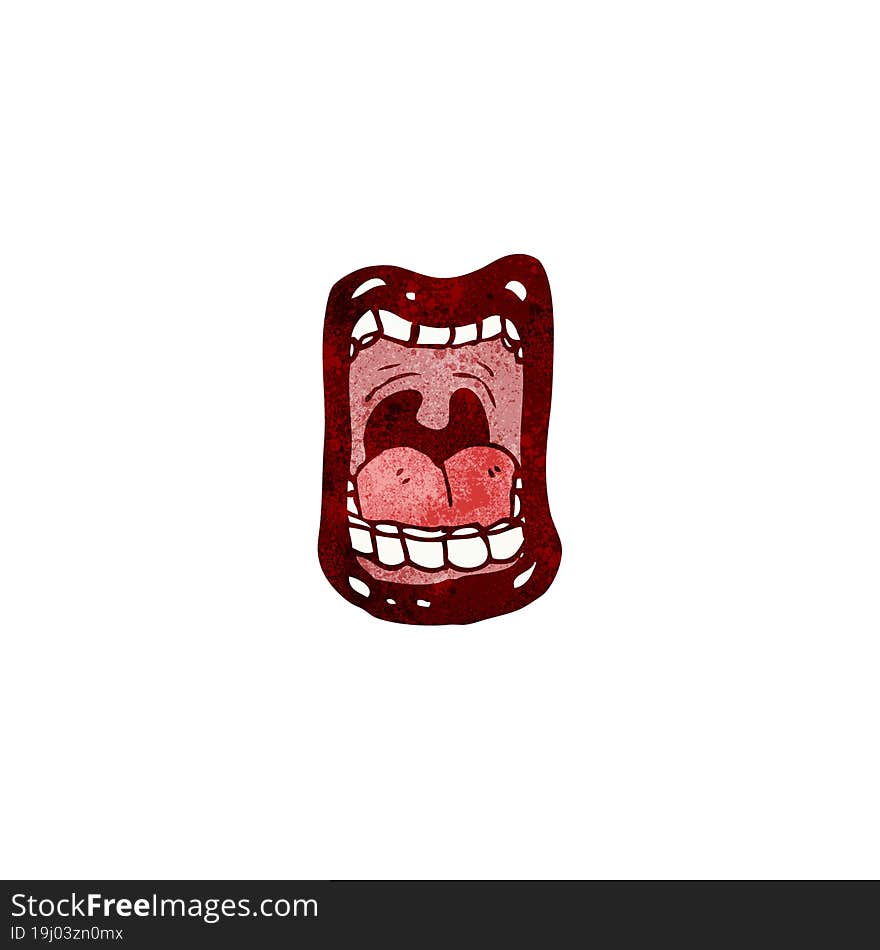 cartoon shouting mouth symbol