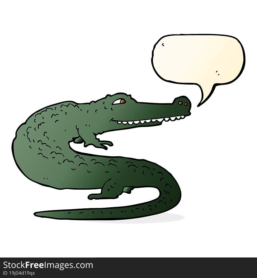 cartoon crocodile with speech bubble