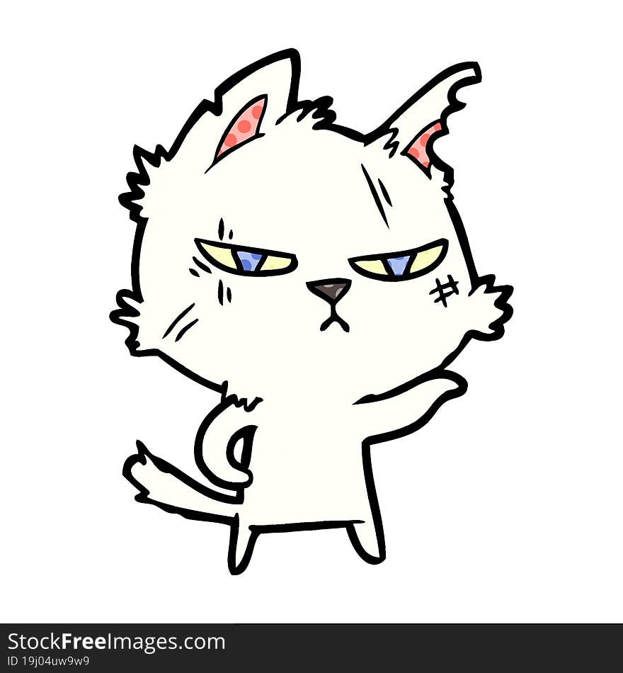 tough cartoon cat. tough cartoon cat