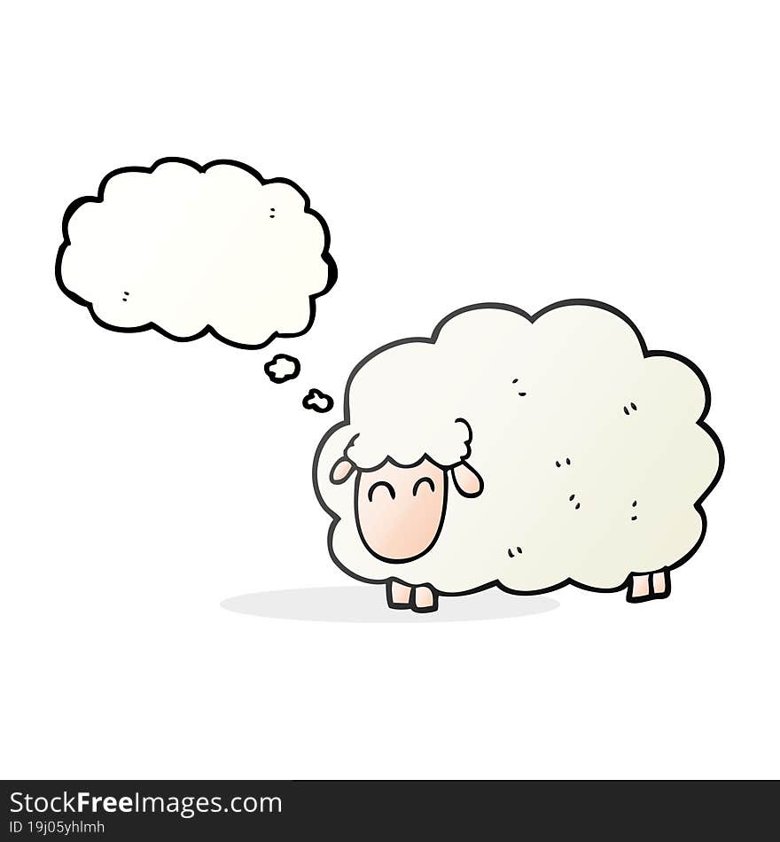 thought bubble cartoon sheep