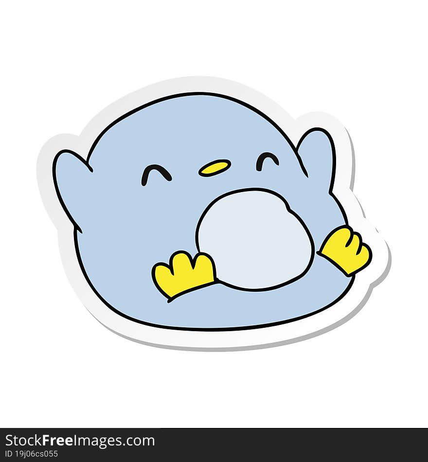 sticker cartoon kawaii of a cute penguin