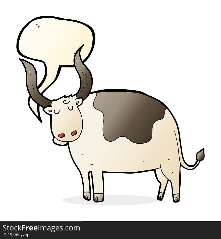 cartoon ox with speech bubble