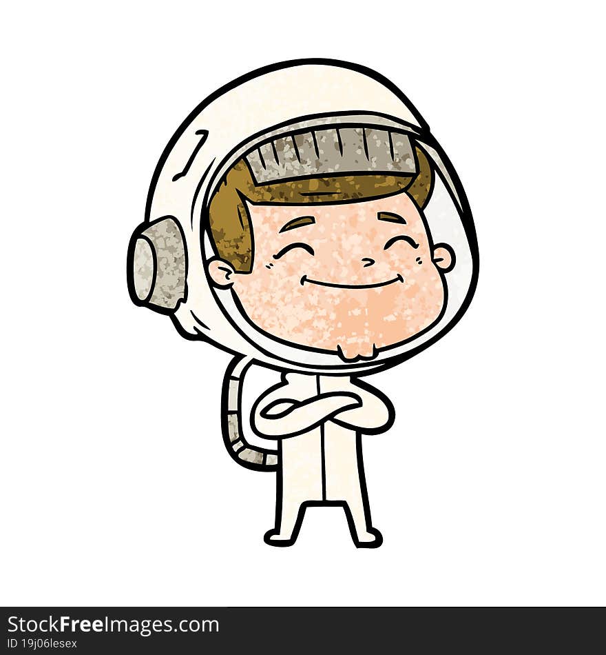 happy cartoon astronaut. happy cartoon astronaut