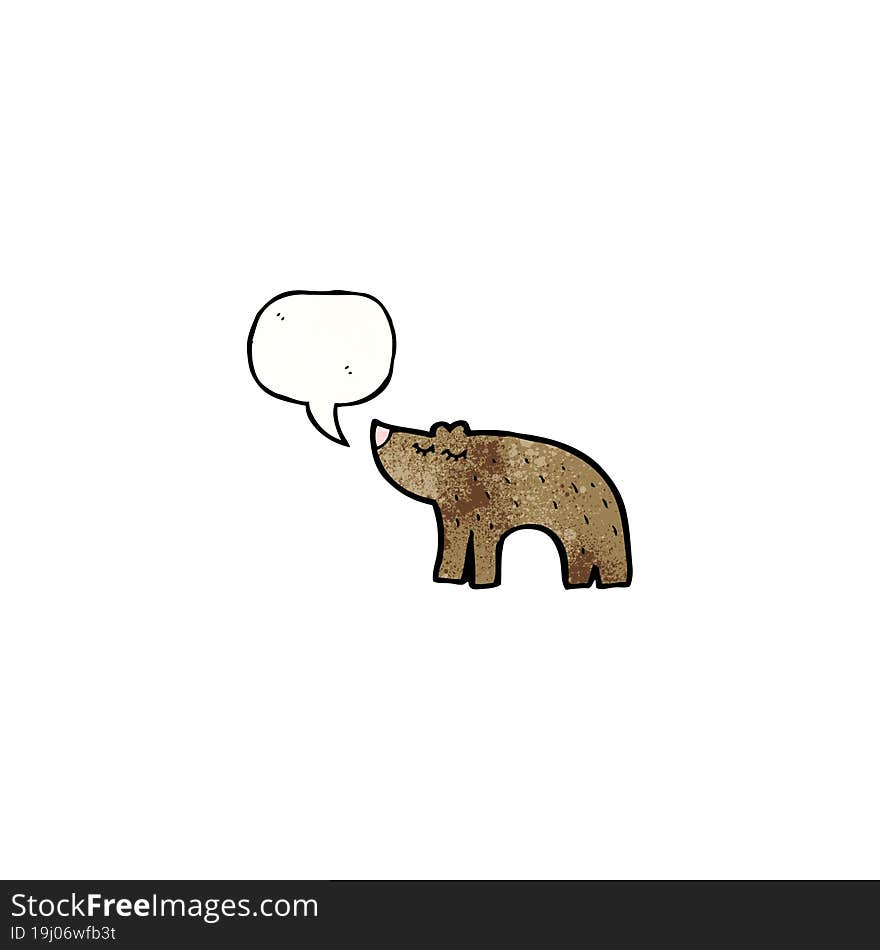 cartoon bear with speech bubble