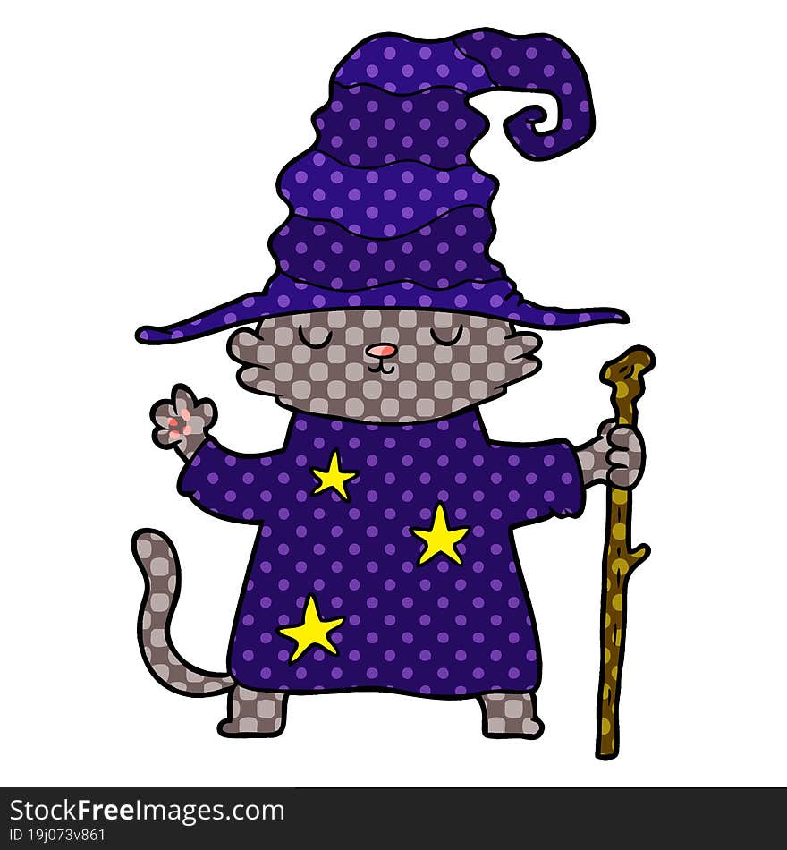 cartoon cat wizard. cartoon cat wizard