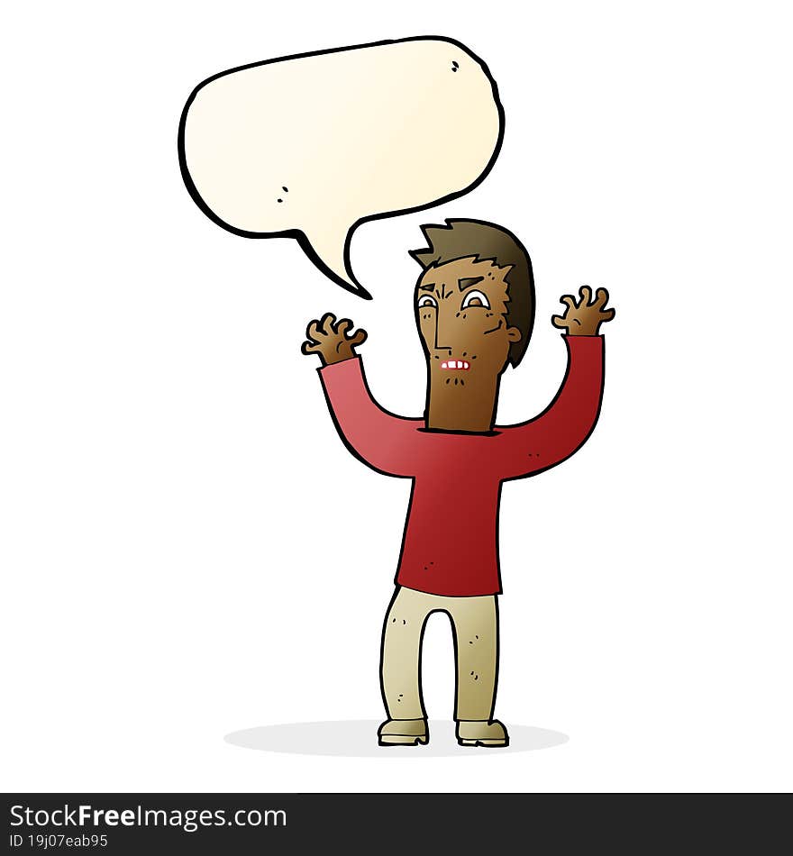 cartoon angry man with speech bubble