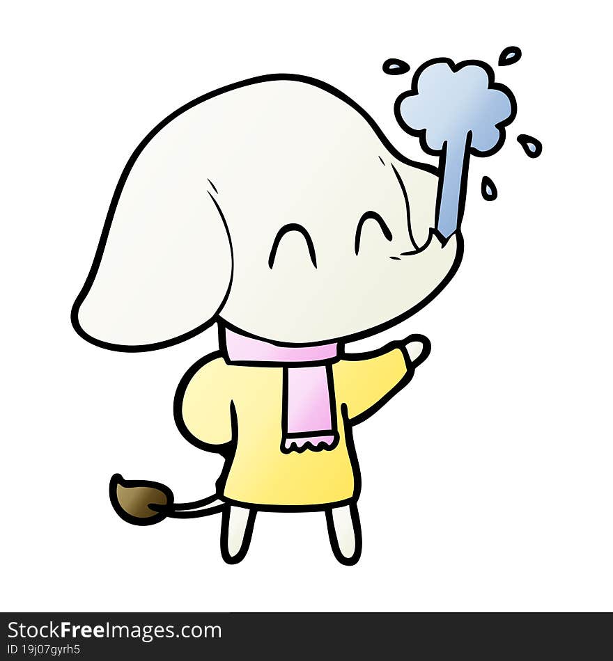 cute cartoon elephant spouting water. cute cartoon elephant spouting water