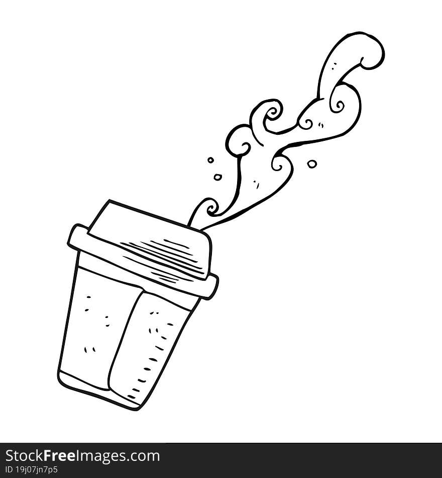 black and white cartoon coffee spilling