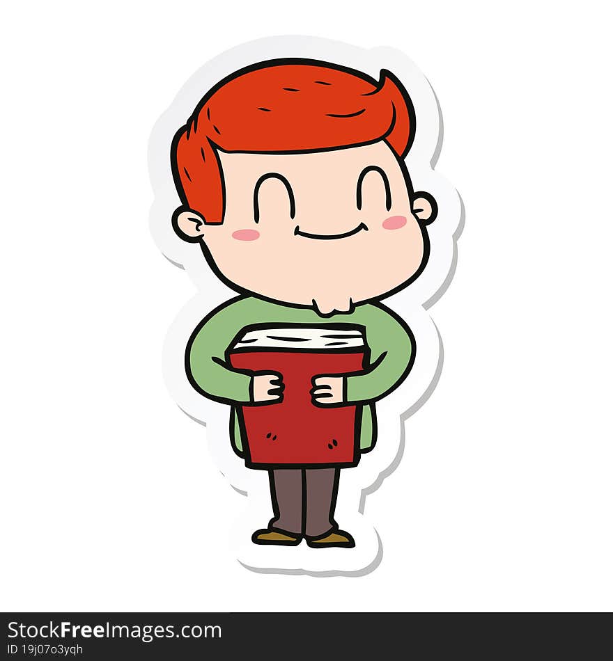 Sticker Of A Cartoon Friendly Man