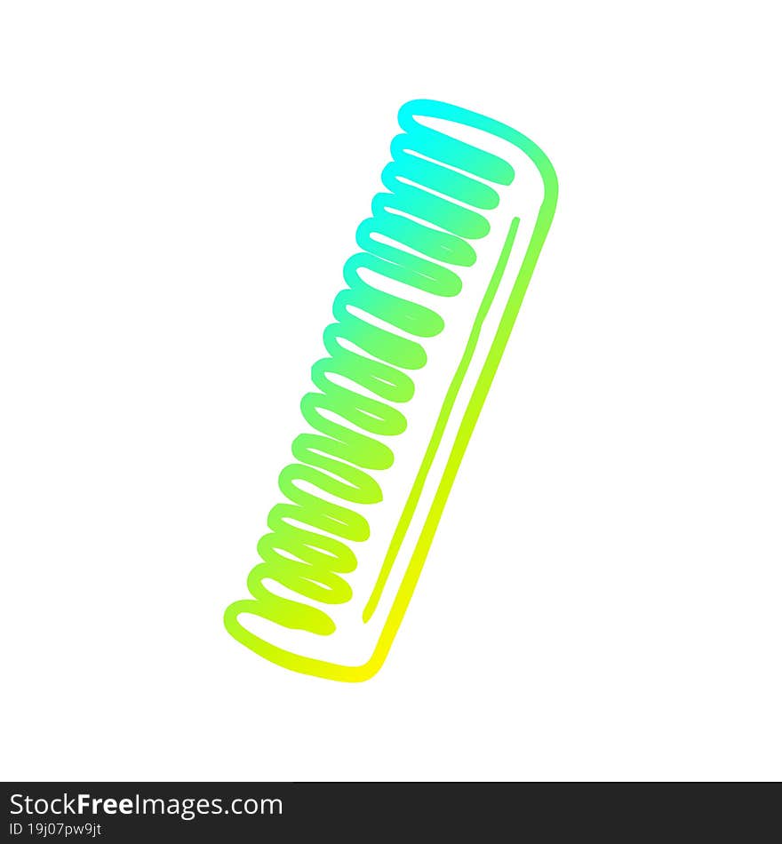 cold gradient line drawing cartoon comb