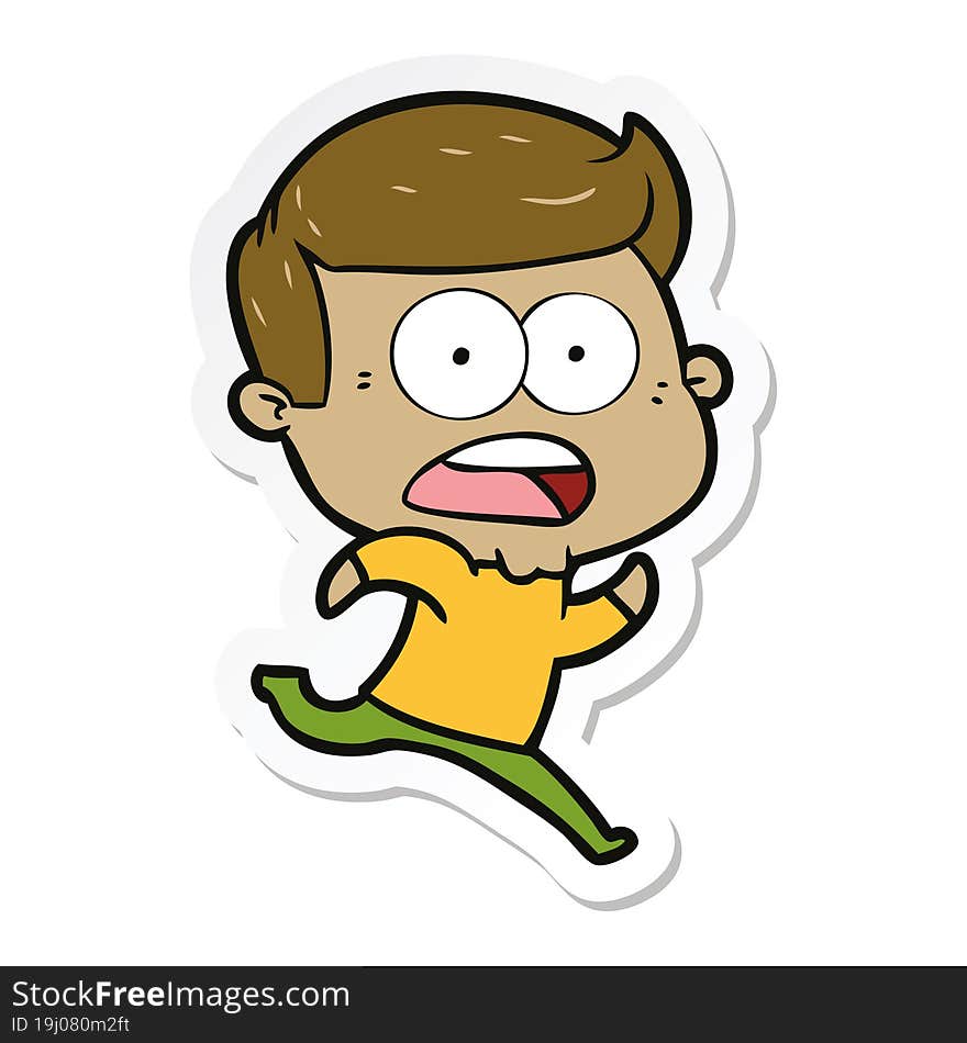 sticker of a cartoon shocked man