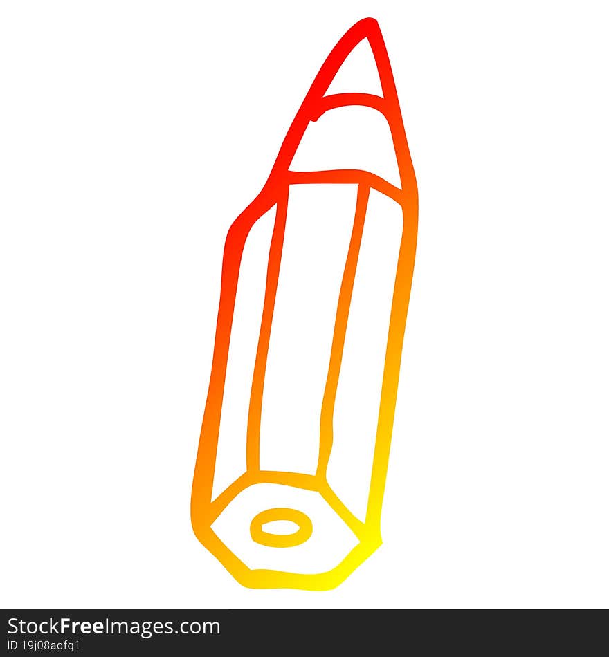 warm gradient line drawing of a cartoon coloring pencil