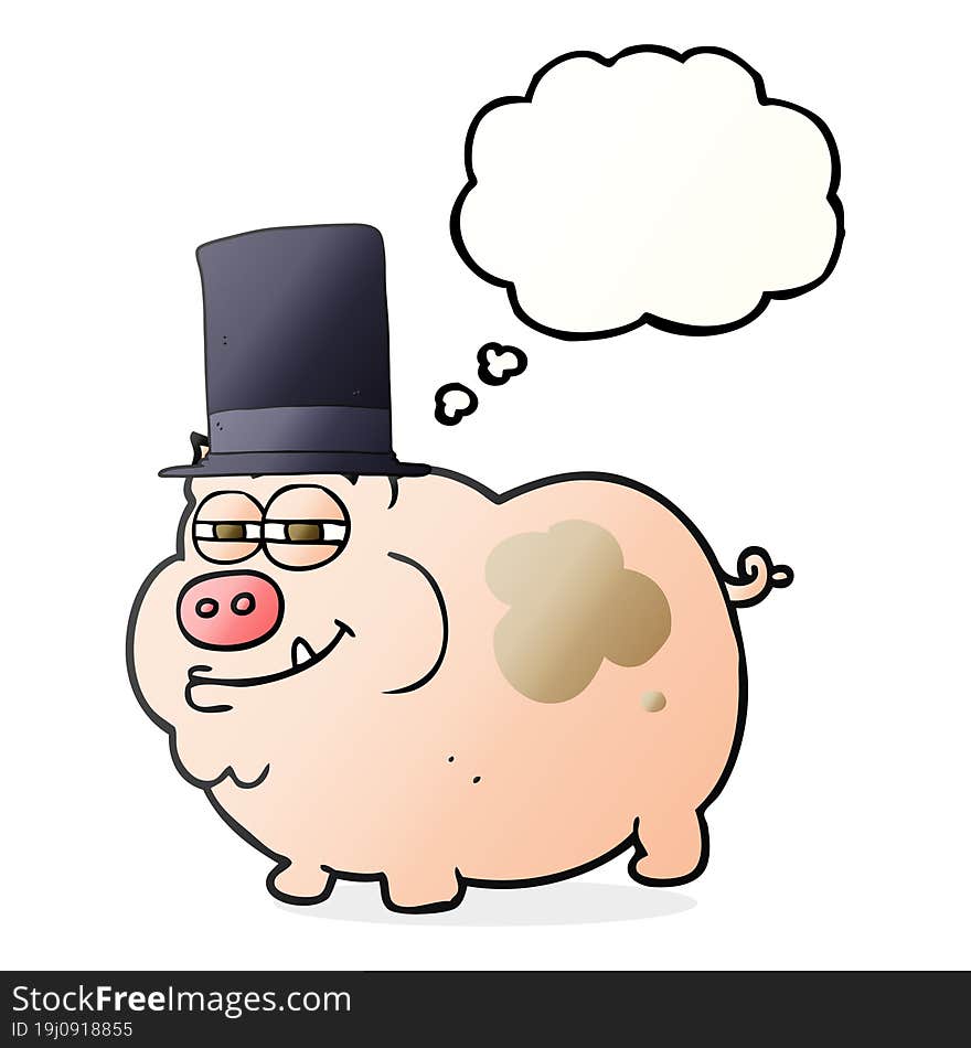 Thought Bubble Cartoon Rich Pig