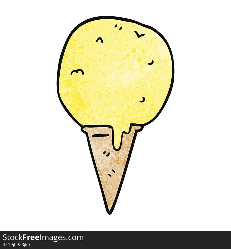 cartoon doodle ice cream cone