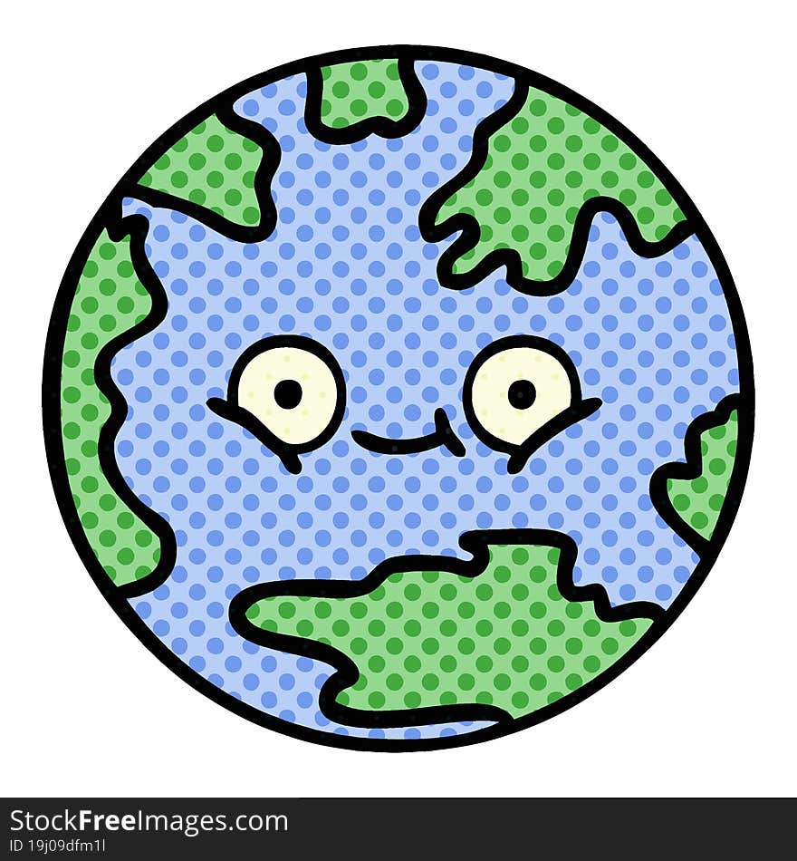 comic book style cartoon planet earth