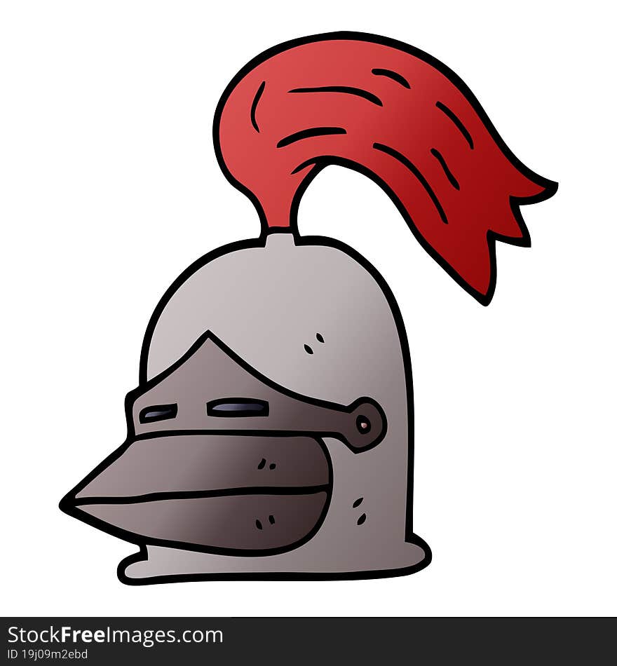 cartoon doodle knight helmet